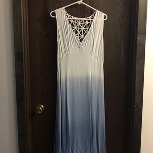 Long Maxi Blue/White dress